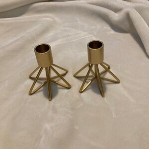 Geometric Wire Taper Candle Holders Candlestick Holder Set of 2